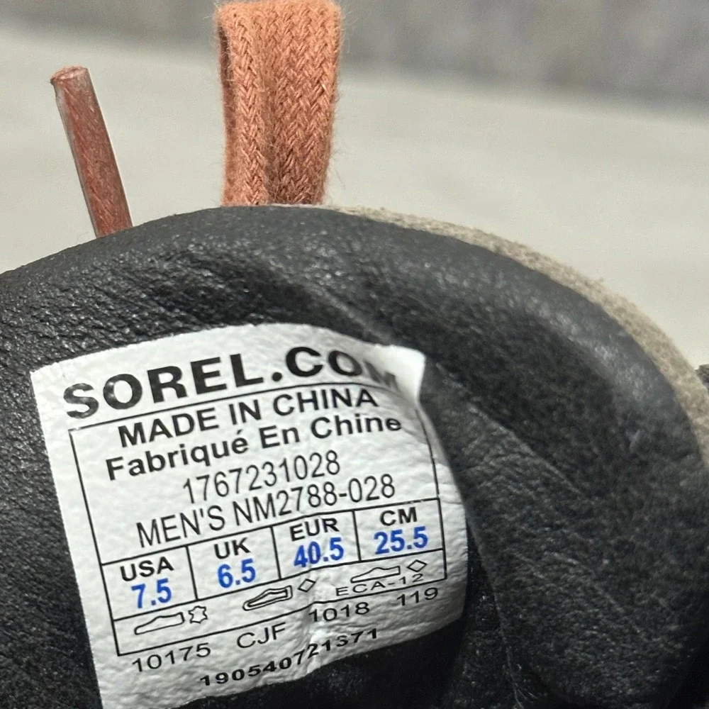 Sorel Madson II Moc Toe Boot Mens 7.5 Coal Grey Waterproof Leather Casual